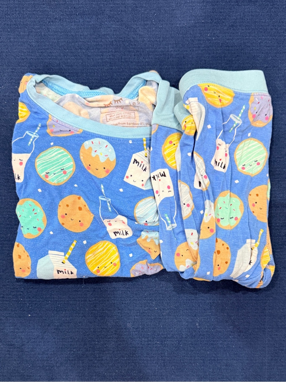 Little Sleepies Cookies & Milk Print Kids Pajama Set size 5/6